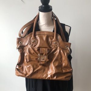 Jessica Simpson Slouchy Satchel with Gold Accents